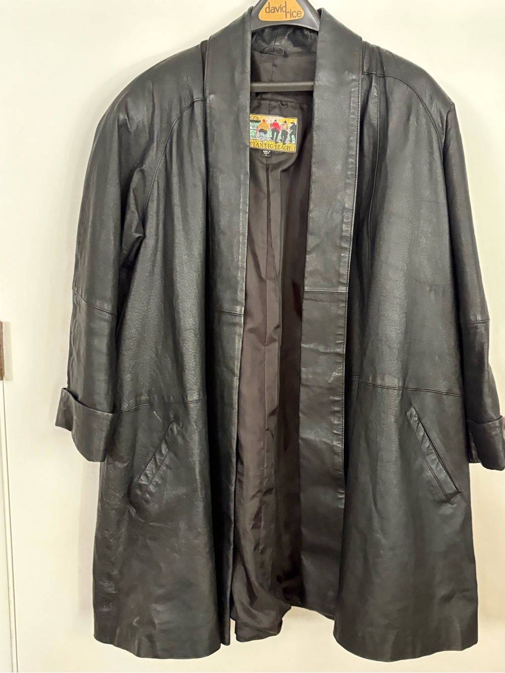 Atlantic Beach Black Leather Open-Front Jacket